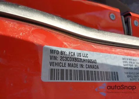 2020 Dodge Charger Sxt Rwd from USA, damaged, VIN 2C3CDXBG2LH190540